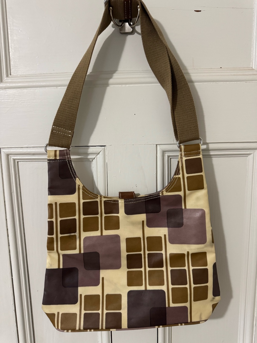 Orla Kiely Coated Canvas Geometric Shoulder Bag